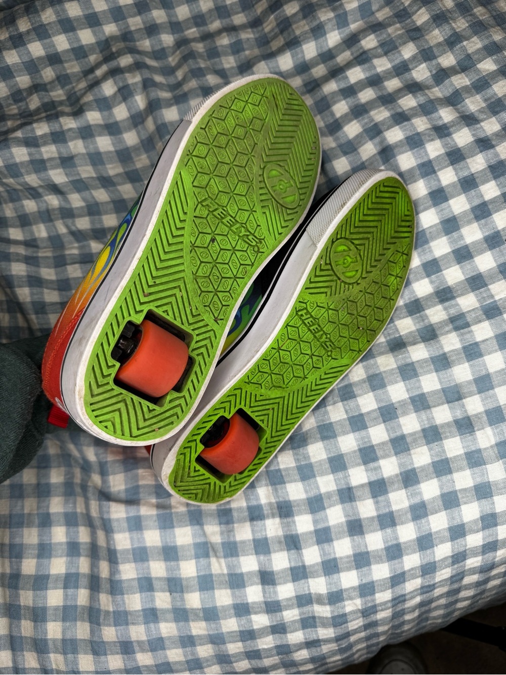 Heelys Black Skate Sneakers with Blue, Green & Yellow Flames - Picture 3 of 4